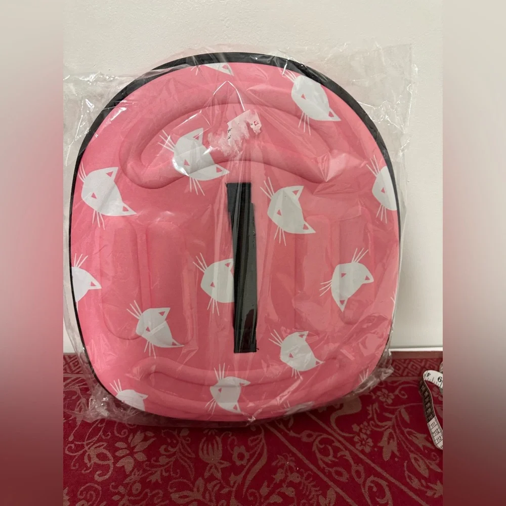 foldable EVA pet carrier with a white cat pattern top